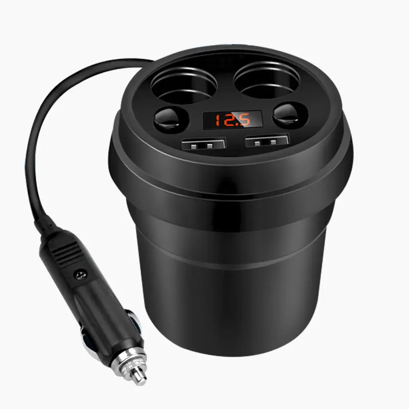 Cup Car Charger Multi-function Display Voltage 3.1A 2 USB charger DC12-24V Cigarette Lighter Splitter For GPS DVR Charge | Автомобили и