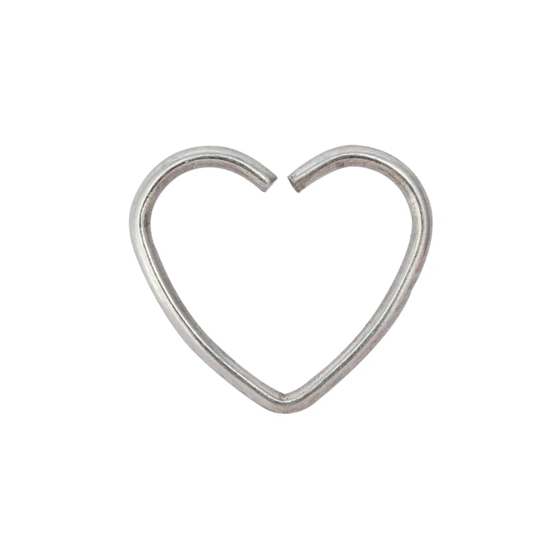 Heart Silver Tone Новые 10 шт/партия в форме сердца, звезды из нержавеющей стали серьги нос губная серьга пирсинг для губы обруч Пирсинг для тела нариз B - Окраска металла: Heart Silver Tone