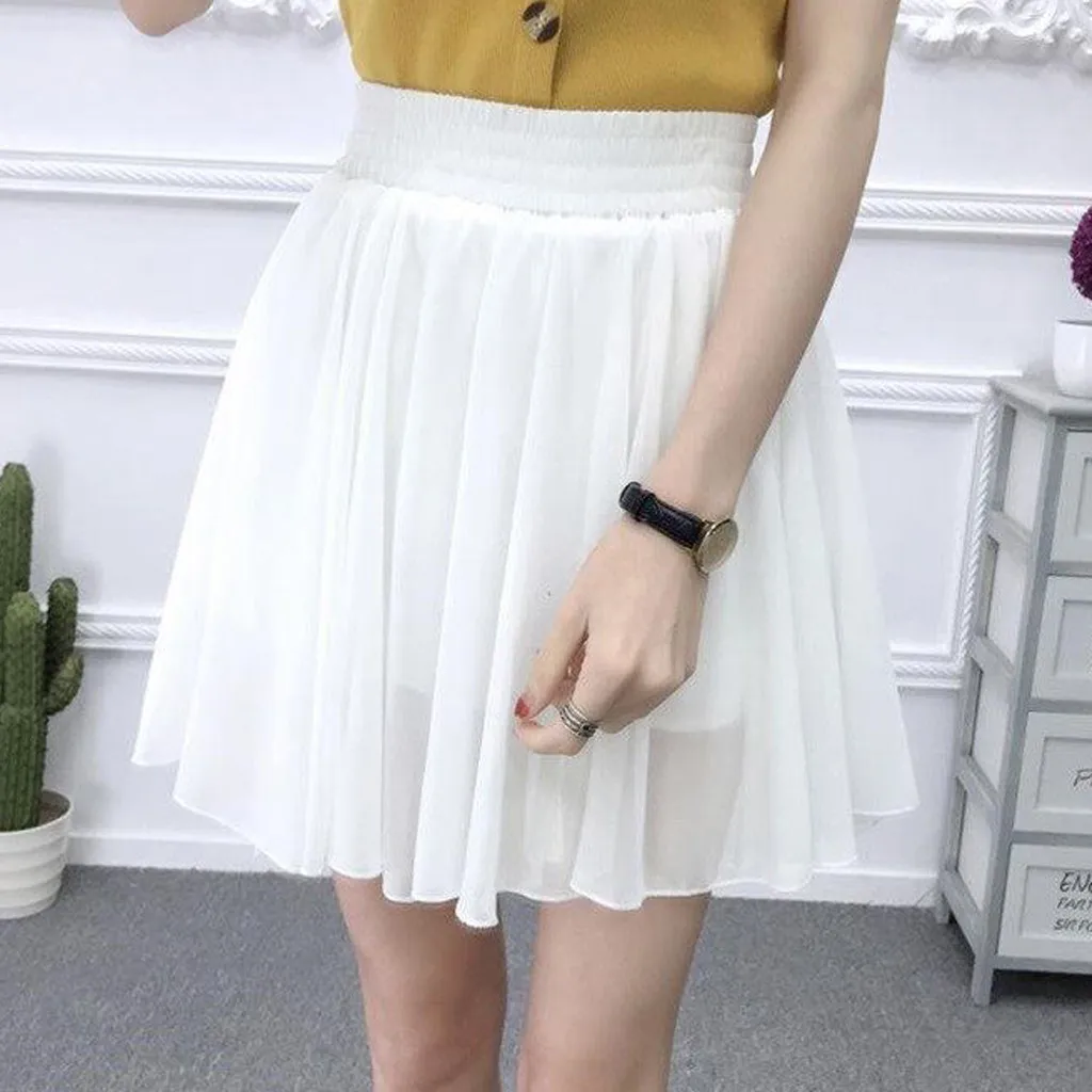 Модная Коктейльная Летняя женская Однотонная юбка с высокой талией Faldas Mujer Moda 2019