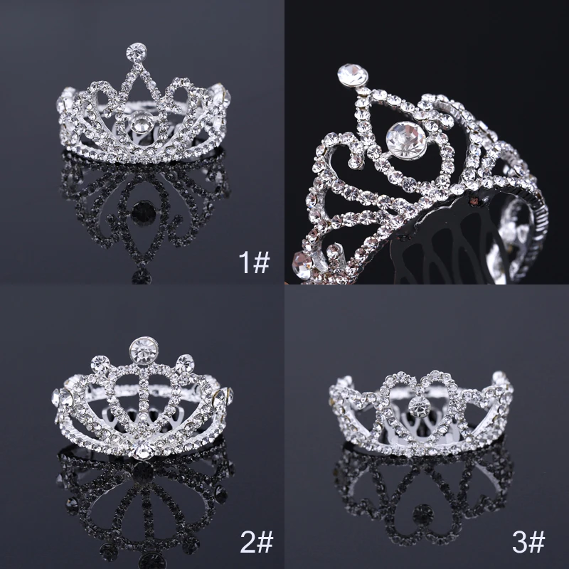 TDQUEEN диадемы и короны для маленьких девочек Полный Круглый Стразы Вечерние держатель для волос ювелирные изделия Модные свадебные гребень для волос аксессуары