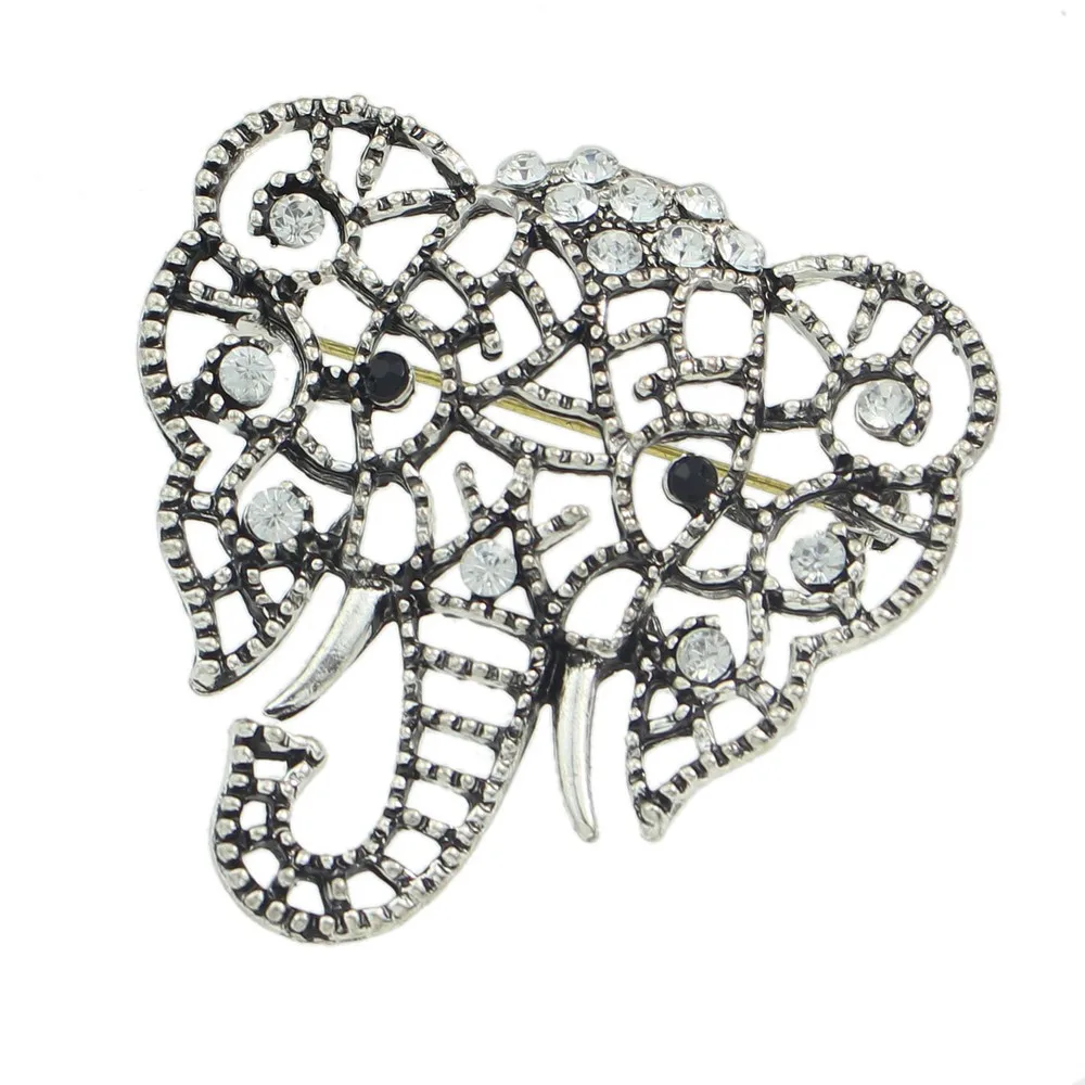 Винтажные Броши унисекс со стразами и кристаллами слона 2017 свадебные ювелирные