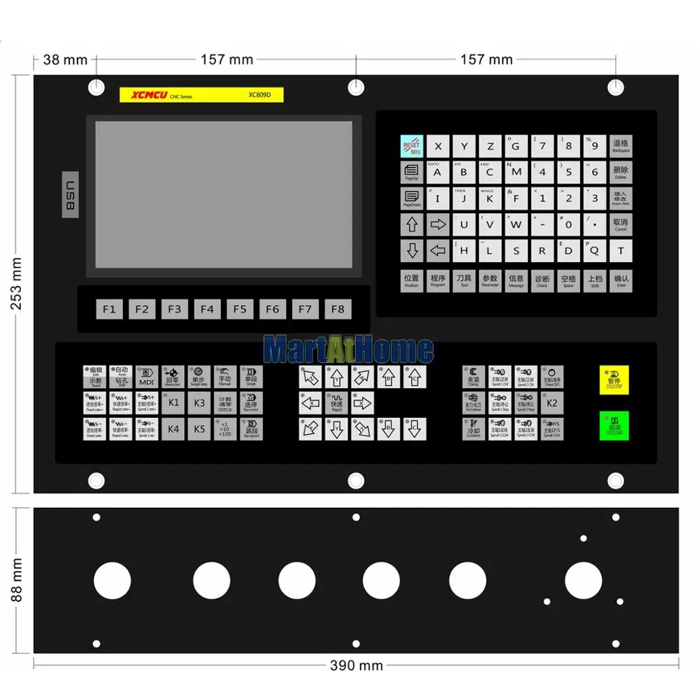 XC809D 3~ 6 осевая USB система управления ЧПУ система управления Поддержка FANUC g-код офлайн фрезерование расточные нарезание сверление подача