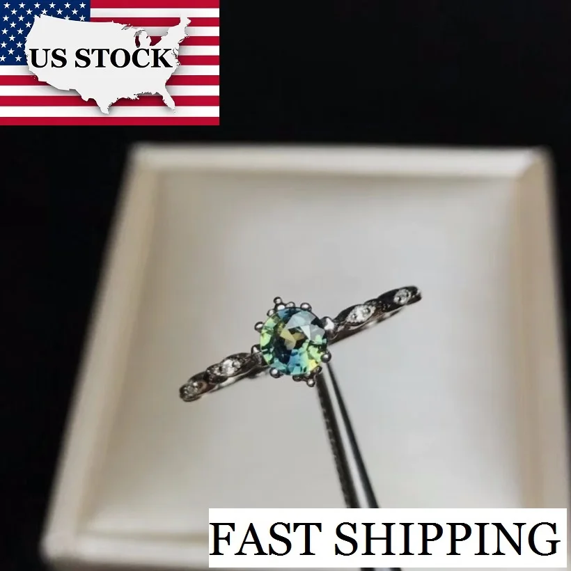 

Uloveido Natural Sapphire Ring for Women, 925 Sterling Silver Wedding Jewelry, 5*5mm*1 Pcs with Velvet Box Certificate FJ230