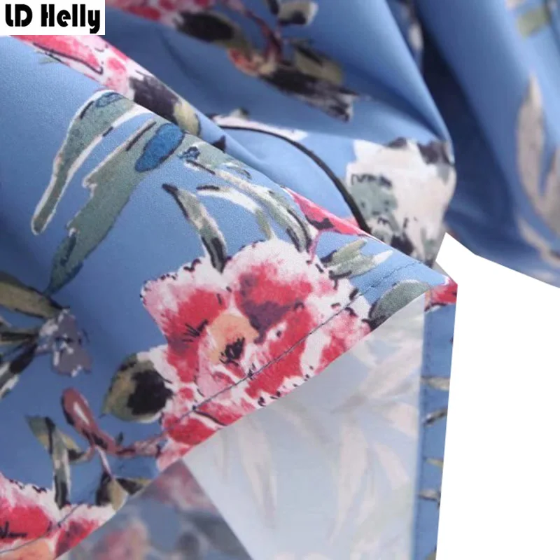 LD Helly New Stylish 2018 Women Floral Print Blouse V-Neck Three Quarter Sleeve Casual Brand Tops Shirts Blusas Camisas Mujer |