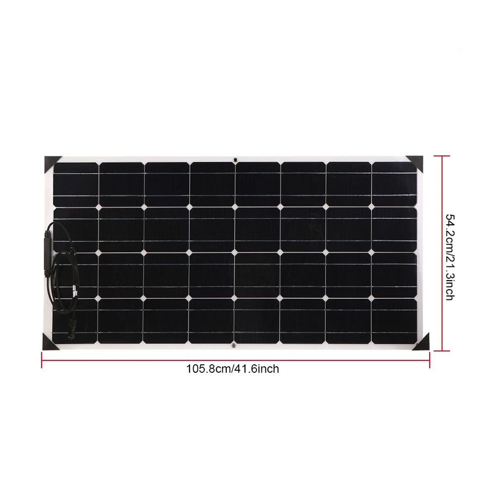 18V 100W Водонепроницаемый IP65 гибкий Панели солнечные s Высокое качество автомобиль Панели солнечные Китай(материк) с распределительная коробка для RV
