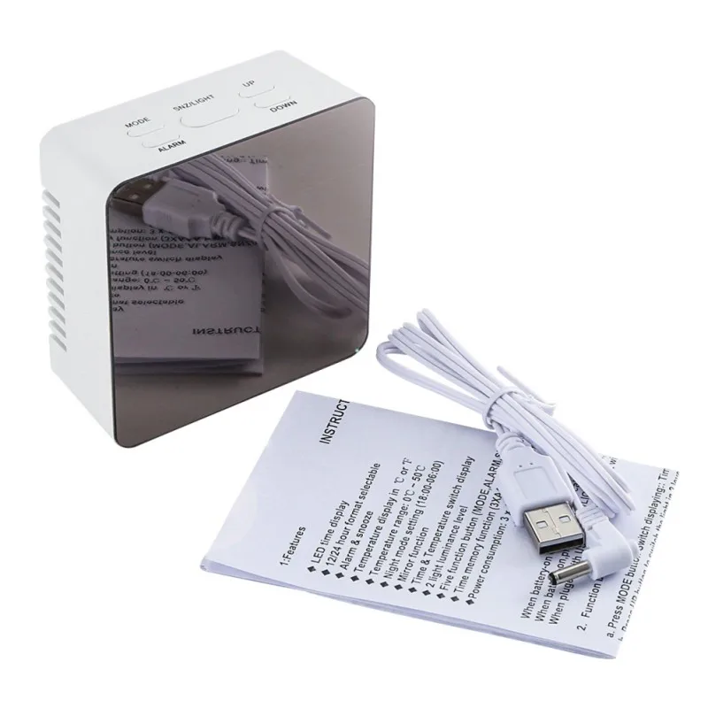 USB цифровые светодиодные часы Snooze 24 H Clock2018 будильник термометр закрытый 12 ч/функция новое электронное зеркало Настольный