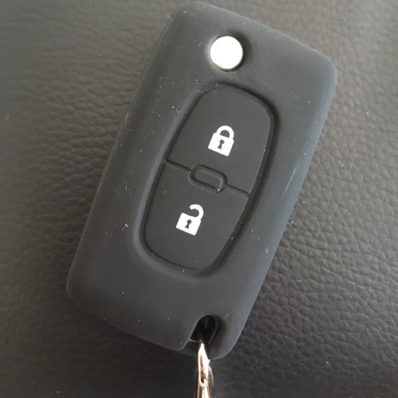 Силиконовый чехол для автомобильного ключа подходит Peugeot 807 407 308 307 CC SW Citroen черный
