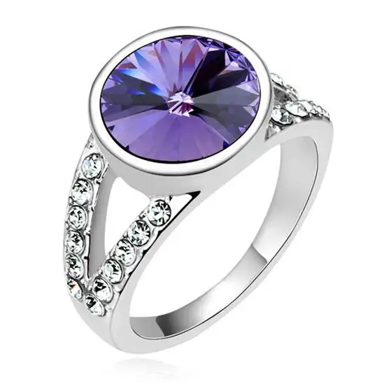 Классический дизайн кристаллами от Сваровски кольцо блестящие кольца для