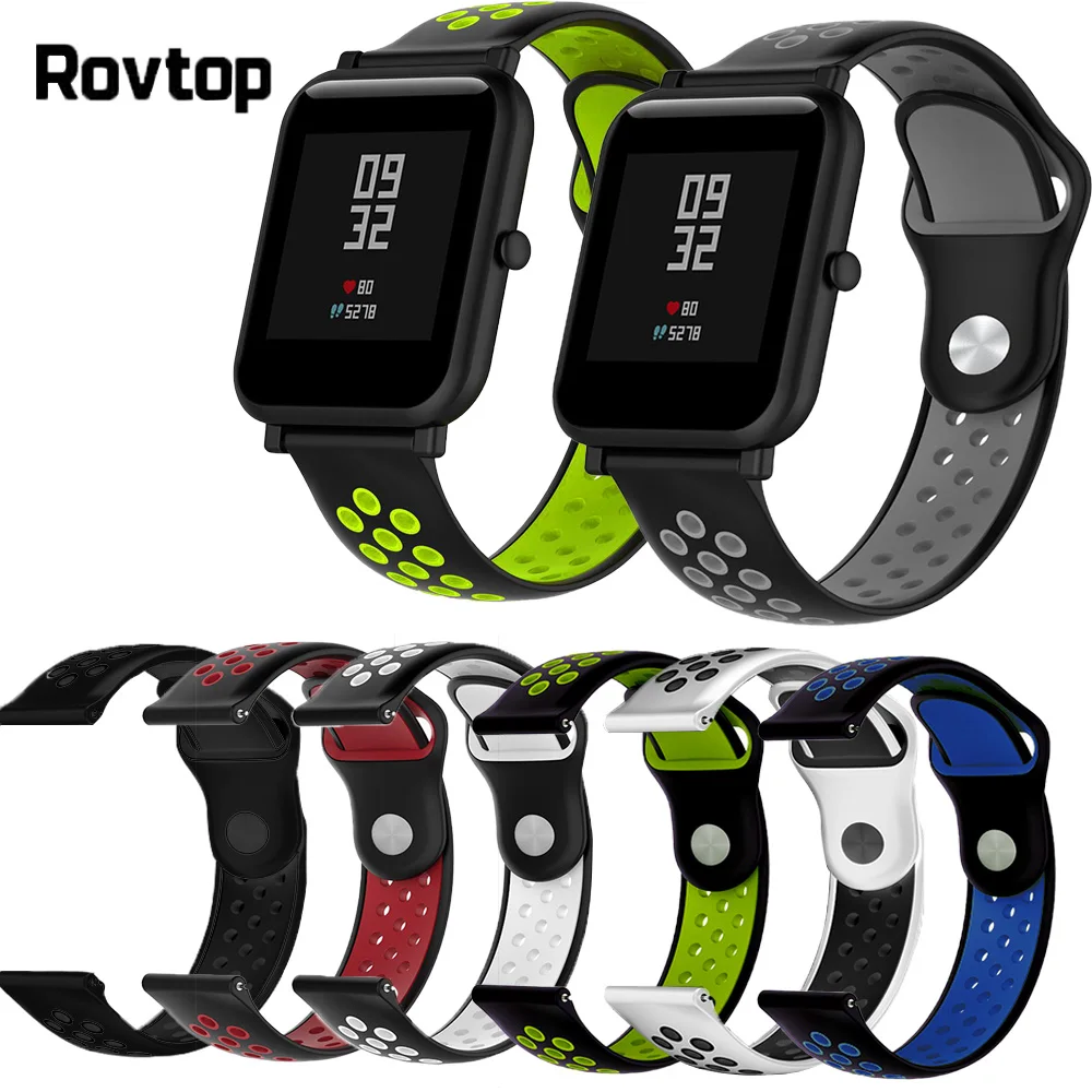 Силиконовый сменный ремешок для Amazfit Bip Браслет Для Xiaomi Youth спортивные часы 20 мм