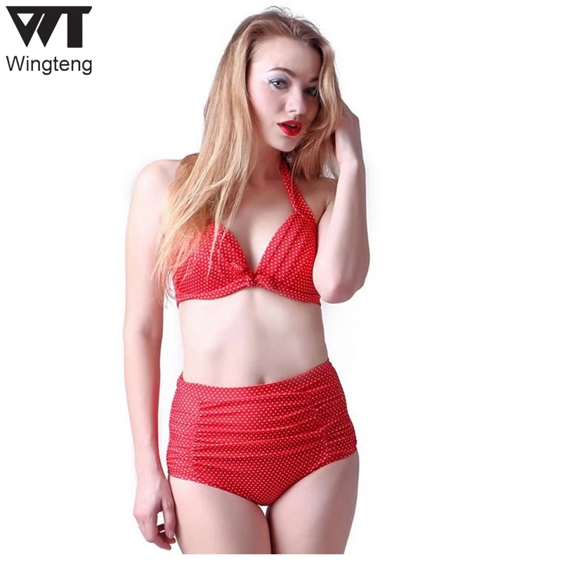 

2018 High Waist Bikini set Brazilian push up Swimwear Female Retro Bathing Suits bandage bikinis plus size 3XL Swimsuit biquini