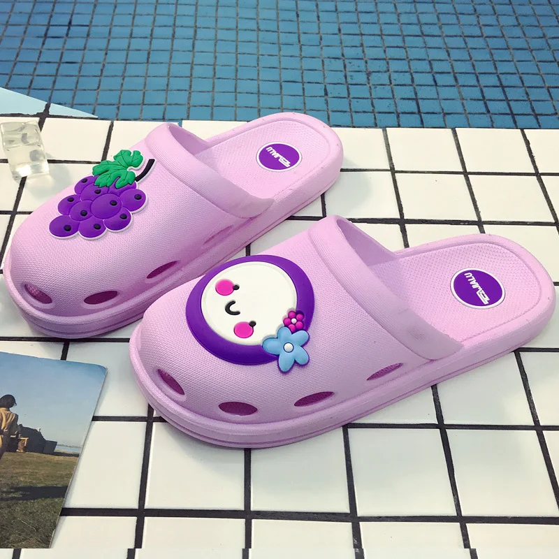 Purple Медицинские тапочки обувь для хирургической медсестры зубная забивающаяся операционная комната салон красоты спа летняя Рабочая обувь милый фруктовый узор - Цвет: Purple