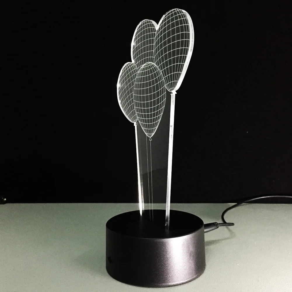 3D воздушные шары ночник гостиная столовая декоративная подсветка, светодиод настольная лампа детский подарок День Святого Валентина праздничное освещение