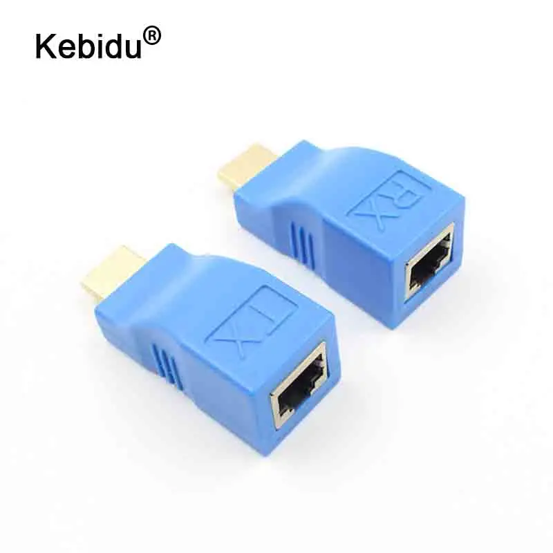 Kebidu 30 м удлинитель передатчик HD 1080P TX/RX более Cat5e CAT6 Ethernet-кабель RJ45 HDMI-совместим с