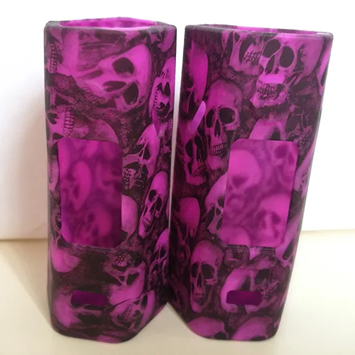 BlackPurple 1 комплект дизайнерский Камуфляжный защитный силиконовый чехол с черепом для RX 2/3 Reuleaux 150W 200W Vape Skin Wismec RX2/3 - Цвет: BlackPurple