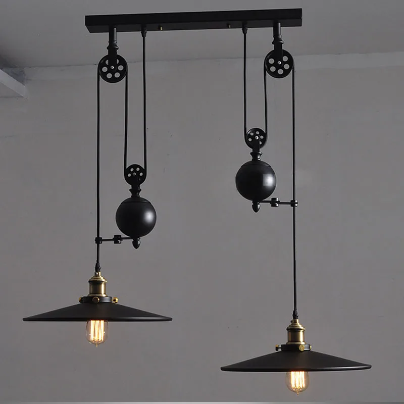 Винтажные промышленные регулируемые металлические подвесные светильники в