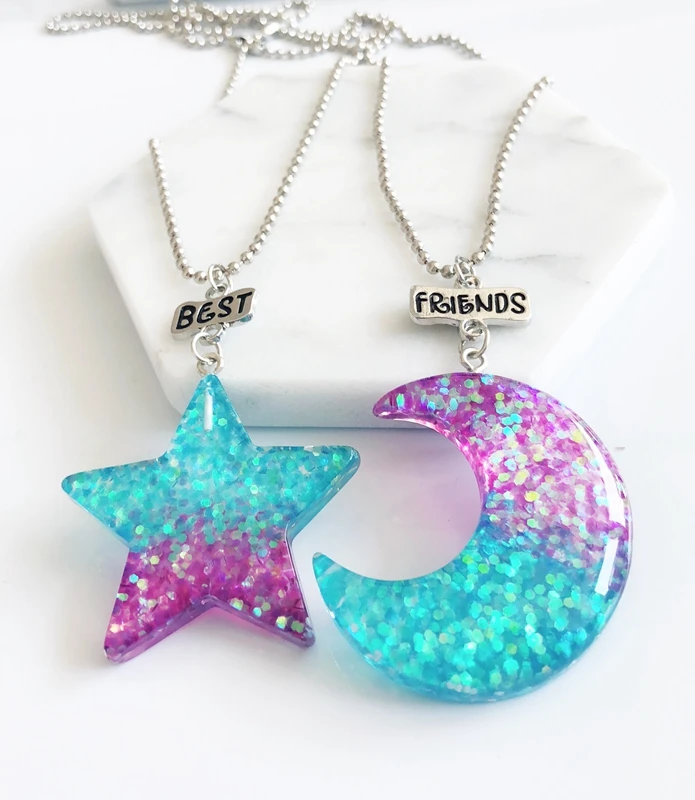 2 шт./компл. подвеска Best Friends звезда луна ожерелье стерео имитация креативное BFF