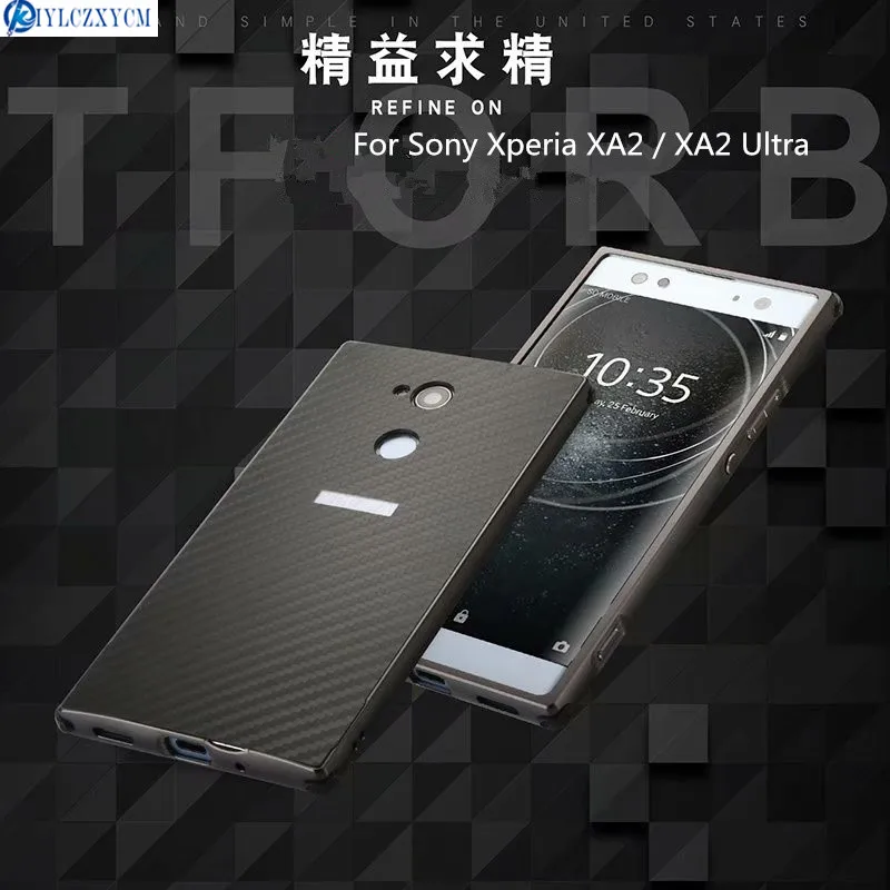 KIYLCZXYCM для sony XA2 покрытие металла Алюминий бампер + углеродного волокна 2in1