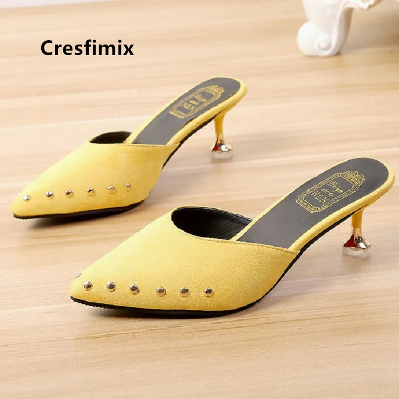 Женские туфли лодочки на высоком каблуке с заклепками Cresfimix Vrouwen Hoge Hakken