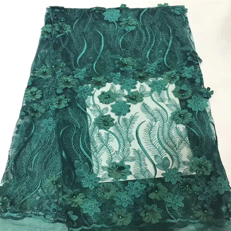 Последние Высокое качество Африканский тюль кружевной ткани 2018 3 Dappliq бисером baby
