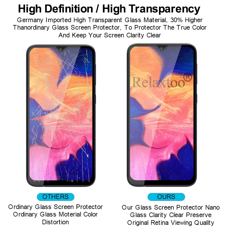 2pcs tempered glass For samsung galaxy a10 protective glass on the sumsung samsun a 10 10a a105 a105F sm-105F screen protector