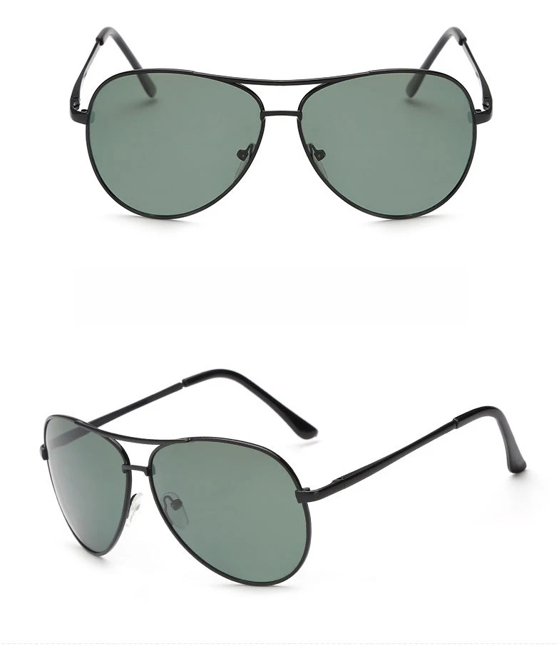 Black Dark Green Поляризационные винтажные авиационные солнцезащитные очки, мужские брендовые дизайнерские солнцезащитные очки, женские очки, весенние очки Gafas Oculos De Sol Masculino - Цвет линз: Black Dark Green