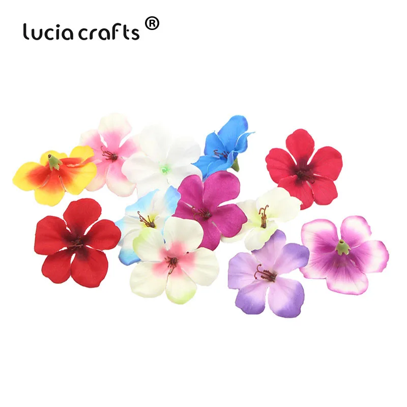 Lucia crafts, 50 шт., около 5,5 см, искусственный цветок, голова, свадьба, вечеринка, домашнее рукоделие декоративный материал, венок, ремесло A1007