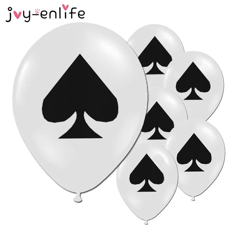 JOY ENLIFE 10 шт. пики/сердца/клубы/бриллианты латексные воздушные шары карты для