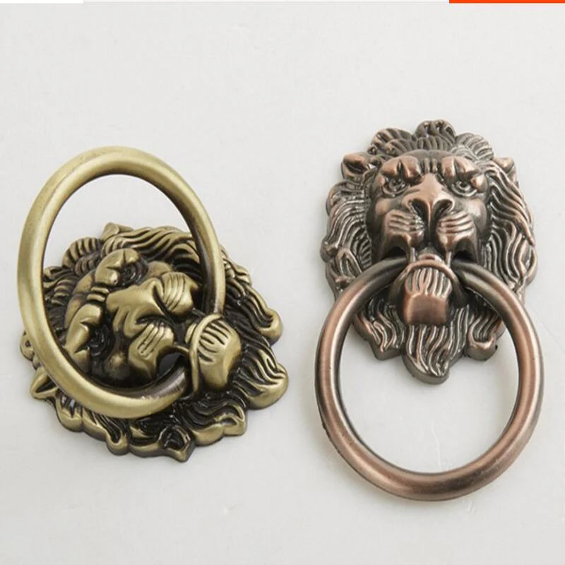 Голова льва дверь шкафа knobsbronze Цвет сплав цинка мебель шкаф ручки Кухня ящика