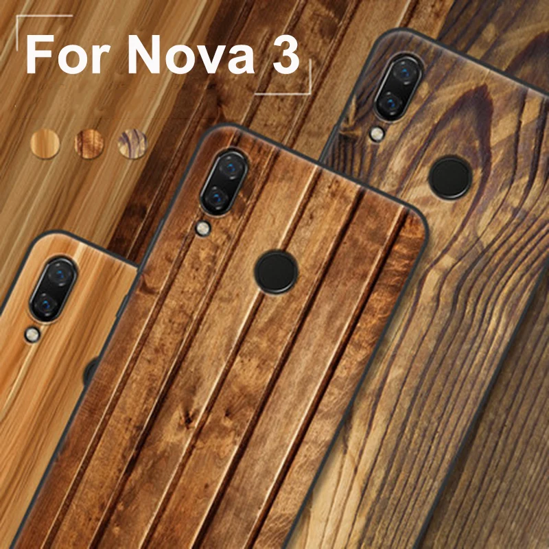 

For Huawei Nova 3 Case fashion Wood grain soft phone Case For Huawei Nova3 Cover For Huawei PAR-AL00 Protection Shell fundas