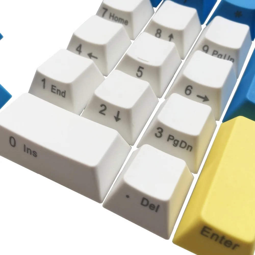 Клавишные колпачки pbt Мел Keyset ANSI/ISO боковой принт вишни MX Крышка для 60%/TKL 87/104/108