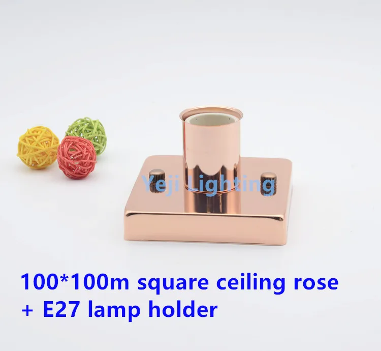 Золотистый квадратный винтажный потолочный розовый навес Roae E27 E26 винтовой