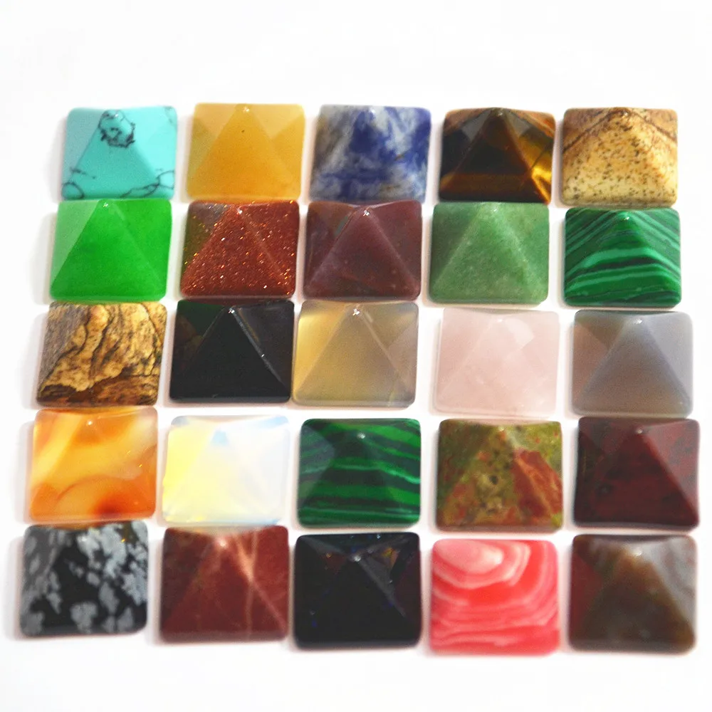 Лидер продаж модные Квадратные бусины из натурального камня в виде пирамиды