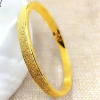 scrub bangle yellow gold filled trendy womens bracelet dia 60mm