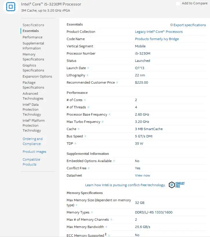 Процессор intel Core i5 3230M 2,6 GHz 3M SR0WY с двумя четырьмя потоками i5-3230m Процессоры для ноутбуков PGA 988 контактный разъем G2
