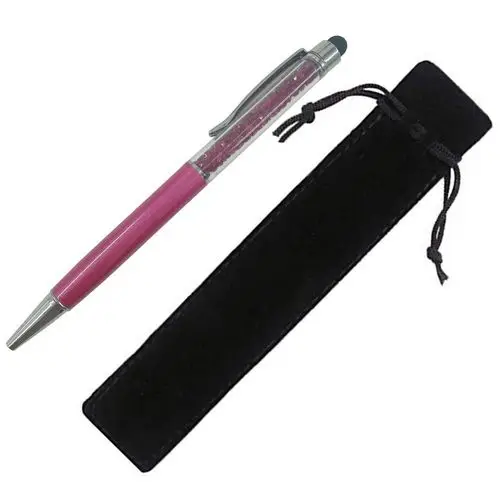 Hot pink With bag 50 шт. Персонализированные Свадебные сувениры Ограненный Кристалл бриллиант шариковая ручка ручки сенсорная ручка заказной рекламный подарок - Цвет: Hot pink With bag