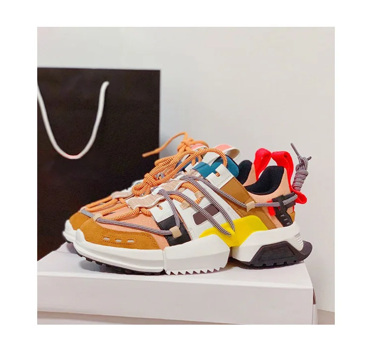 Повседневная обувь; женские кроссовки на платформе; Лоскутная обувь; zapatos de mujer; Брендовая обувь из натуральной кожи; chaussures femme; женская обувь на массивном каблуке