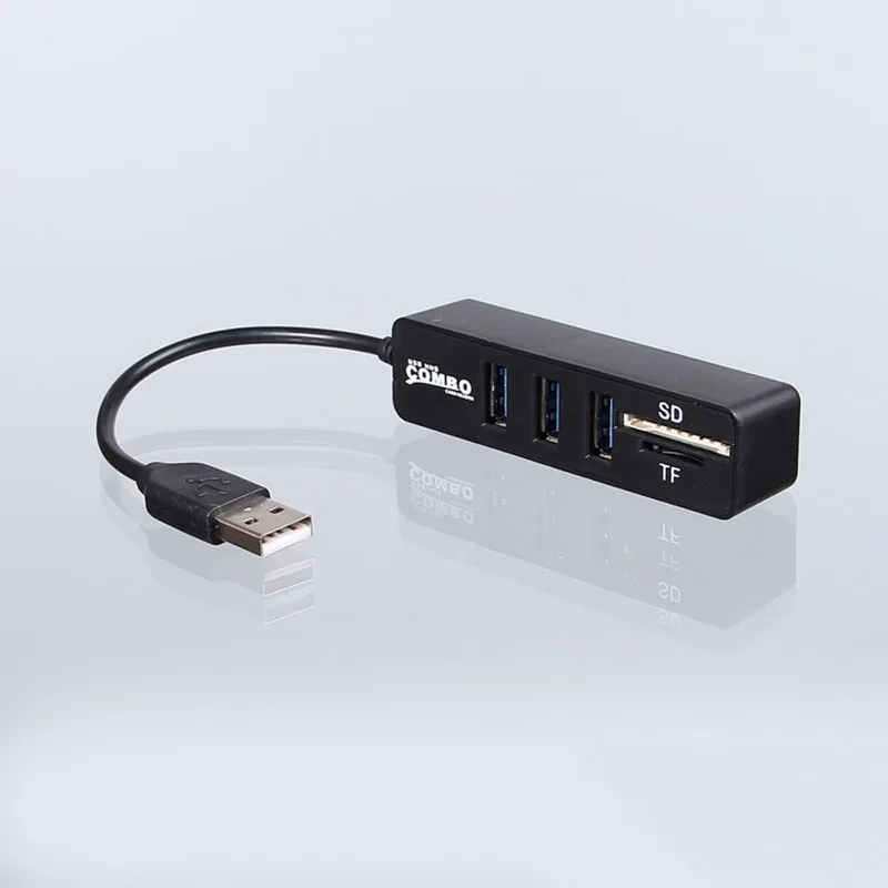Новейшие комбинированные 3 USB2.0 концентраторы MicroSD SD TF USB2.0 MicroUSB универсальный картридер дизайн для портативных ПК Notbook Macbook