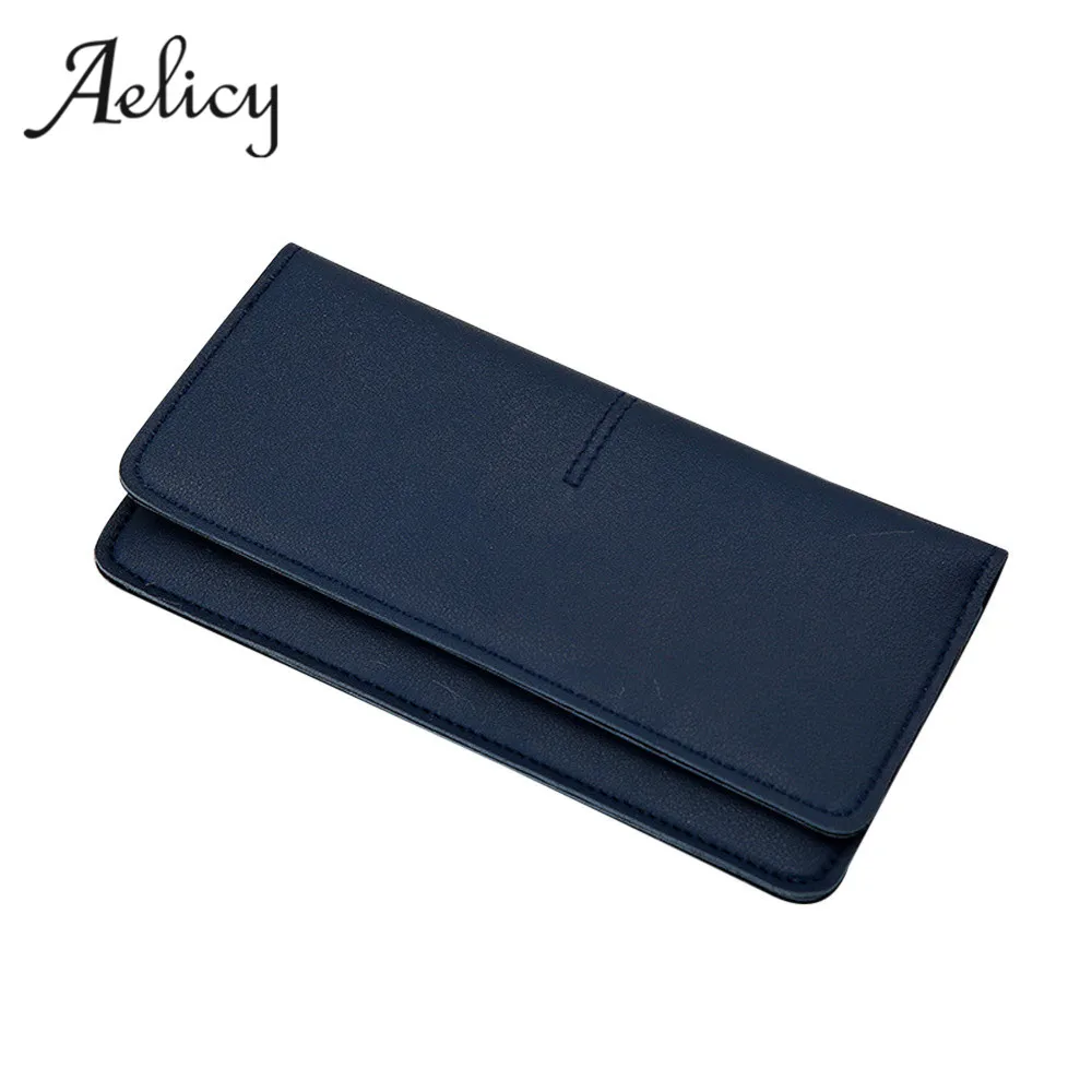 Aelicy роскошный модный женский Простой Длинный кошелек из искусственной кожи