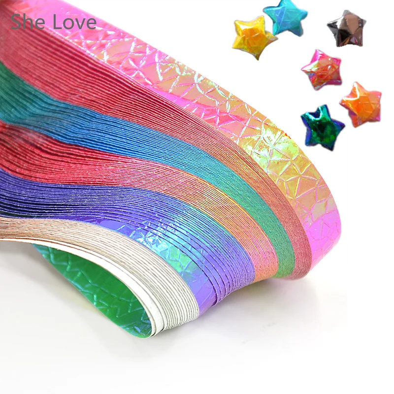 Она любит 90 шт. милые складной комплект Lucky оригами желание звезда Бумага полоски