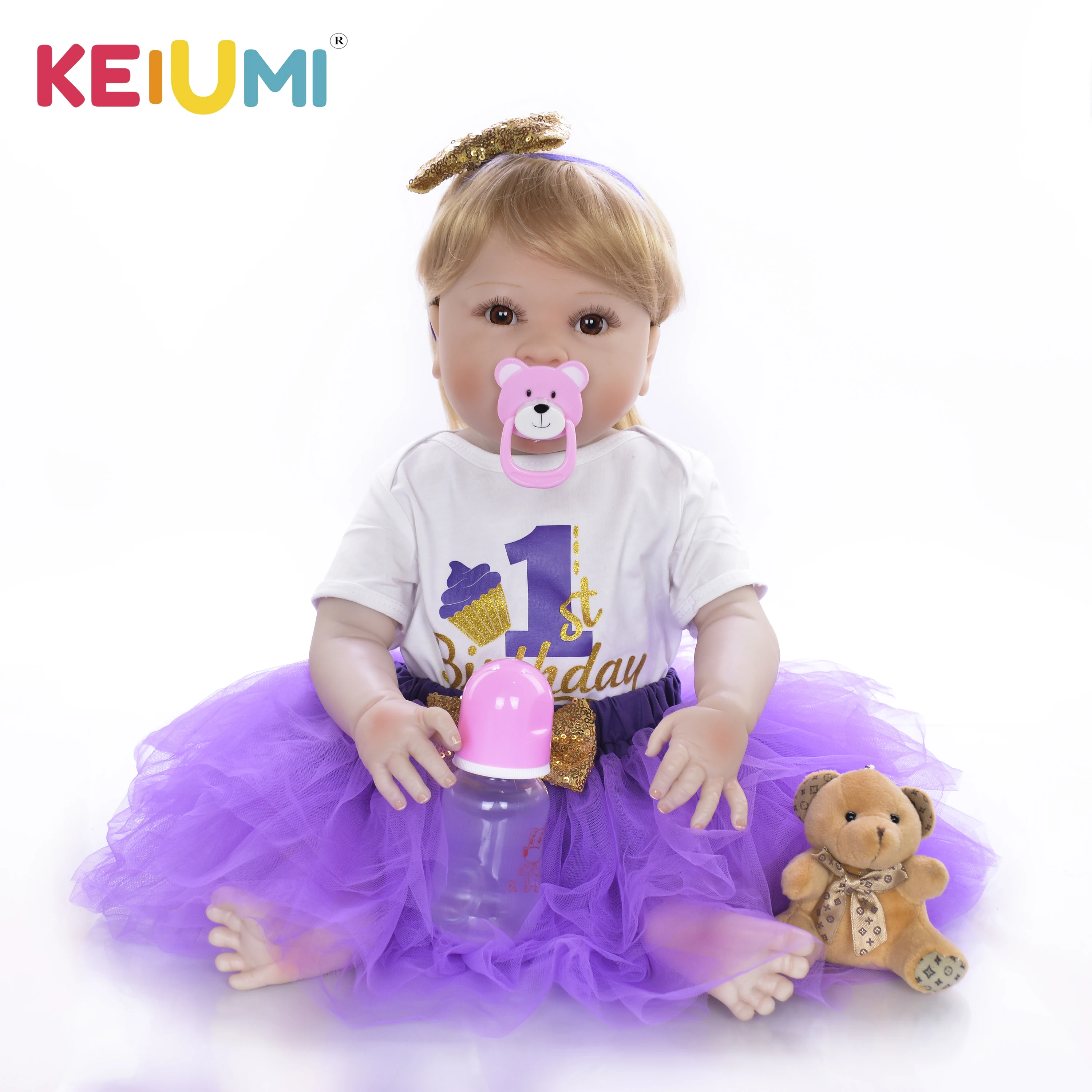 KEIUMI новый дизайн куклы реборн 23 &quot57 см полный силиконовые реалистичный винил