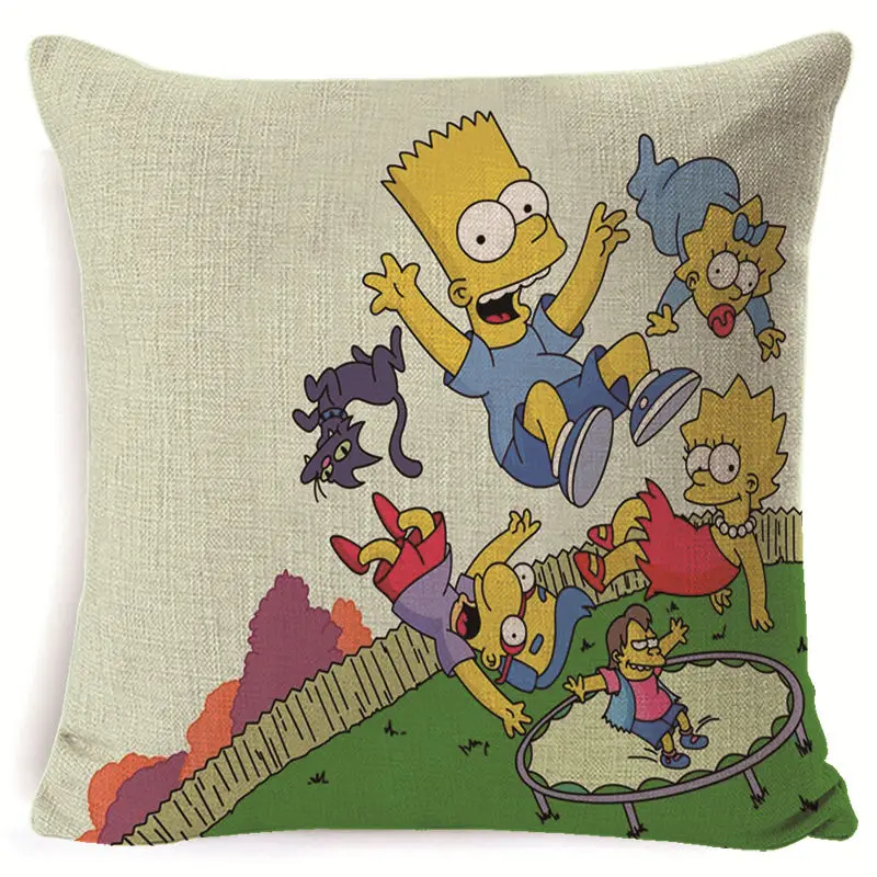 8 FOKUSENT Семья комедийные Юмор The Simpsons мультипликационный персонаж изображения Подушка Чехол Украшение Дома Наволочка на подушку «Симпсоны» вентиляторы - Цвет: 8