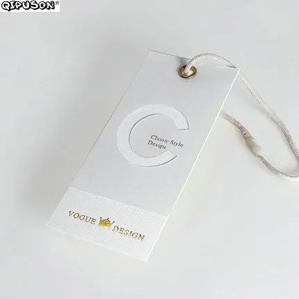PK012 бирка на заказ брендовая одежда Тисненая Бумага висячая Золотая фольга два