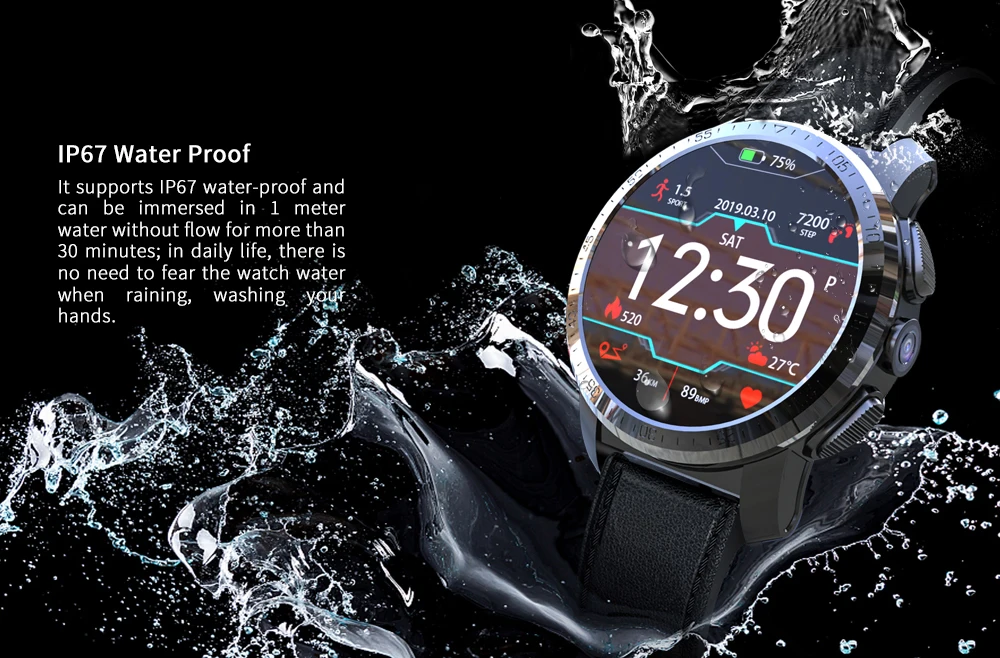Смарт-часы KOSPET Pro 4G LTE Android 7.1.1 3 ГБ + 32 1 39 дюйма AMOLED экран камера МП двойная система