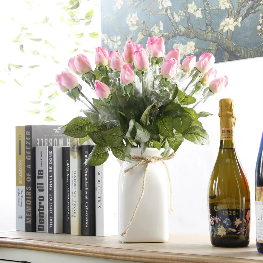 20 шт./лот подлинный цветок чувствовать розы искусственные цветы увлажняющий