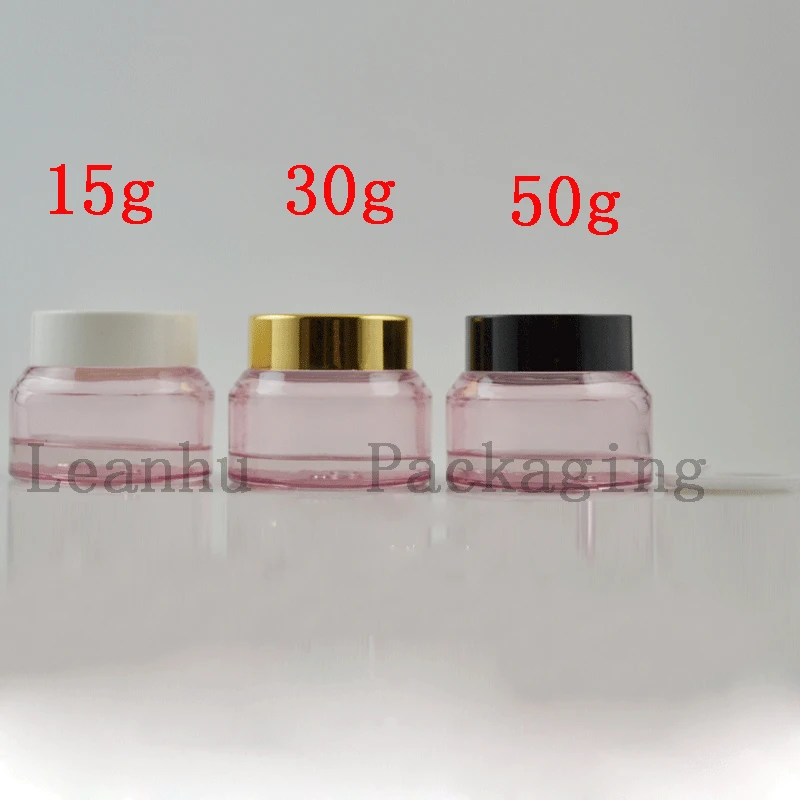 

15g 30g Pink Empty Glass Cosmetic Containers Mask, Face Cream Jars Cosmetic Packaging beautiful glass Pot skin care container