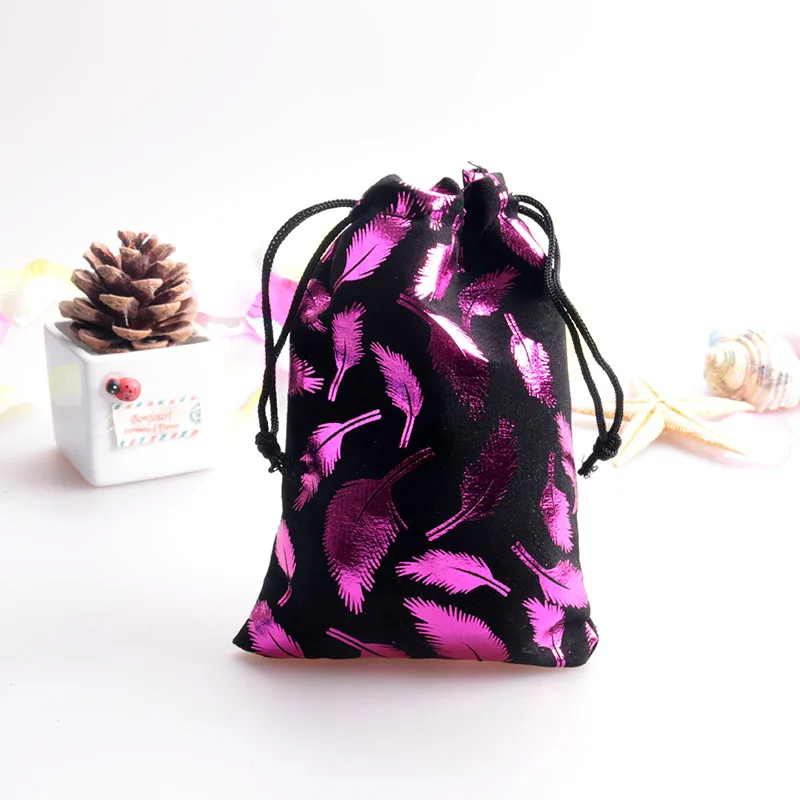 

New Hot Pink Jewelry Bag Velvet Pouch Gift Bags With Drawstring Jewellery Packaging Wholesale Lots 50PCs Jewelry Pouches 8*10cm