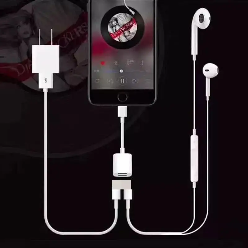 Аудиоадаптер для наушников Iphone Папа-мама кабель передачи данных и зарядки песни |