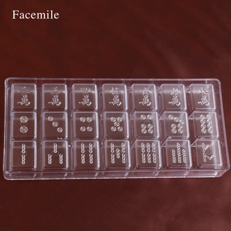Facemile три стиля Китай маджонг Прозрачные PP шоколадные формы пластик 54008|chocolate mold|mold