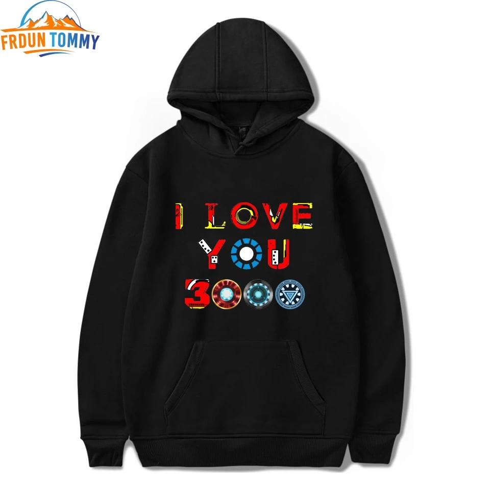Новый принт I Love You 3000 раз хит продаж толстовка с капюшоном Модная Удобная