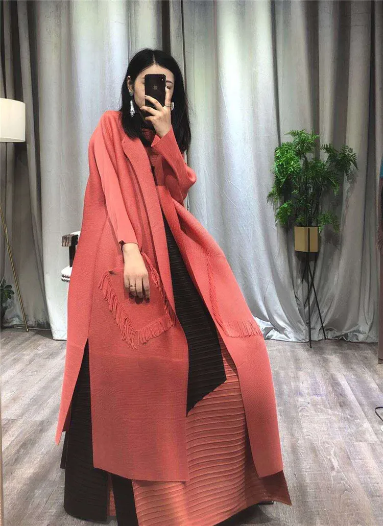 Miyake Fold/Новинка года; летнее платье высокого качества; шифоновое платье без рукавов со складками; платья больших размеров;